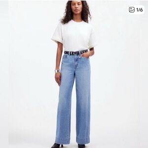 Madewell Sky Blue Wide-Leg Jeans